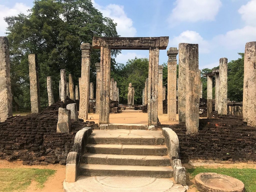 A ruined temple in Polonnaruwa, a World Heritage Site in Sri Lanka