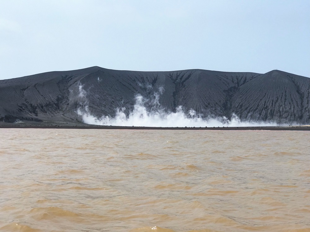 Volcanic crater at the Anak Krakatoa World Heritage Site in Java